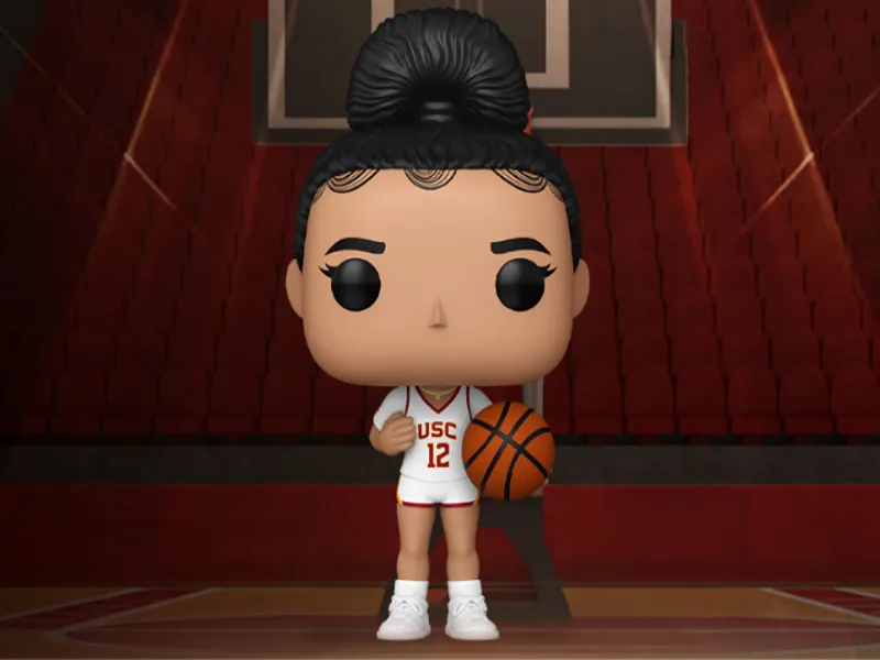 The JuJu Watkins 'white jersey' Funko Pop figure